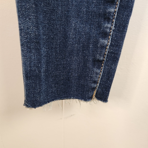 American Eagle Distressed Dark Skinny Jeans Jeggings Crop Cropped Ankle Frayed 2 - Picture 6 of 13